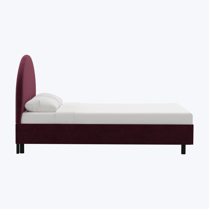 Solana Platform Bed Twin / Performance Velvet Raisin