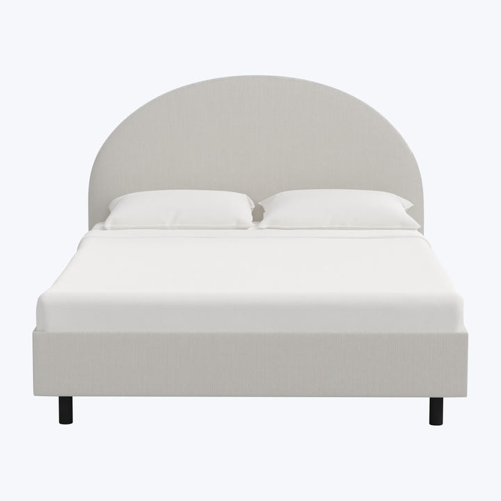 Solana Platform Bed Twin / Performance Velvet Snow