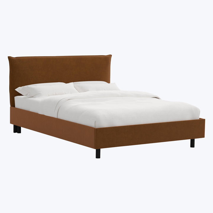Willow Platform Bed Twin / Performance Velvet Copper