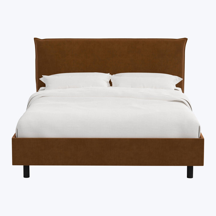 Willow Platform Bed Twin / Performance Velvet Copper
