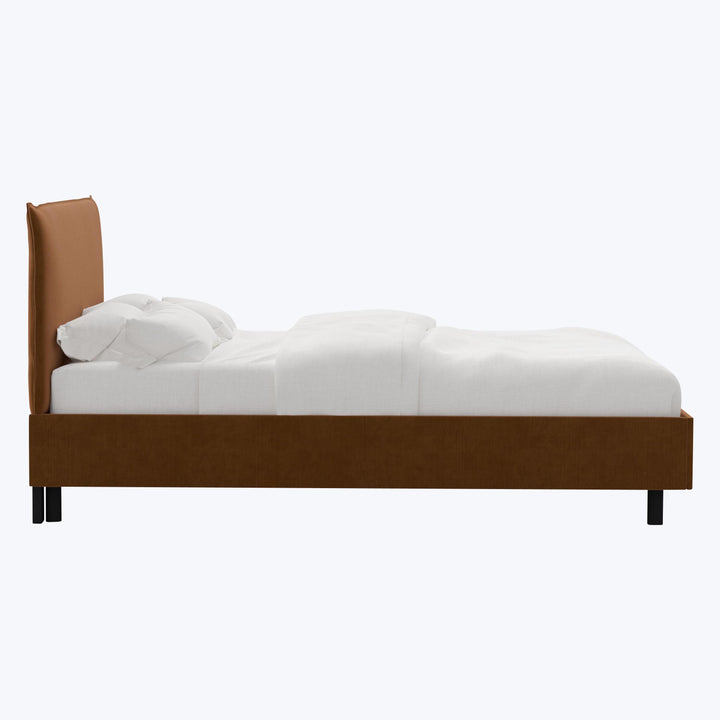 Willow Platform Bed Twin / Performance Velvet Copper