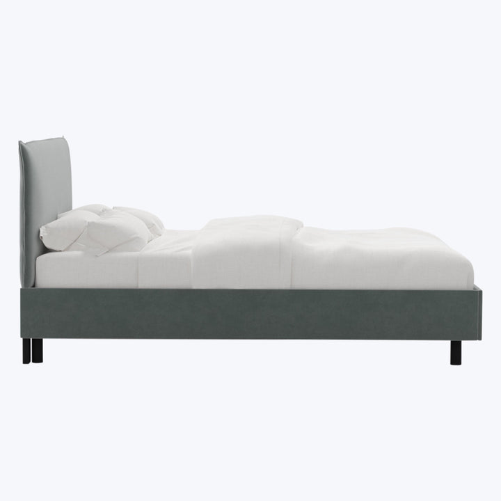 Willow Platform Bed Twin / Performance Velvet Lichen