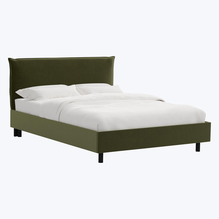 Willow Platform Bed Twin / Performance Velvet Moss
