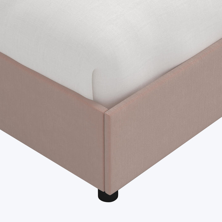 Willow Platform Bed Twin / Performance Velvet Pink Champagne