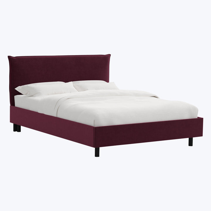 Willow Platform Bed Twin / Performance Velvet Raisin