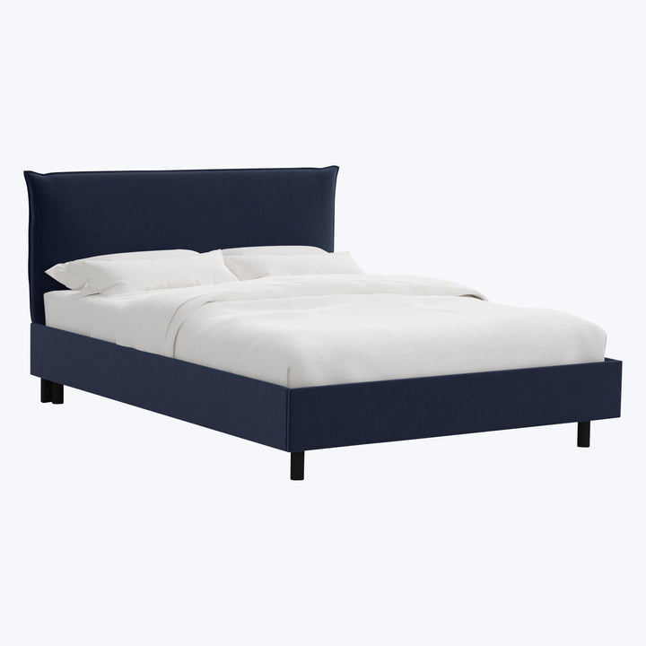 Willow Platform Bed Twin / Performance Velvet Ocean