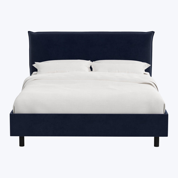 Willow Platform Bed Twin / Performance Velvet Ocean