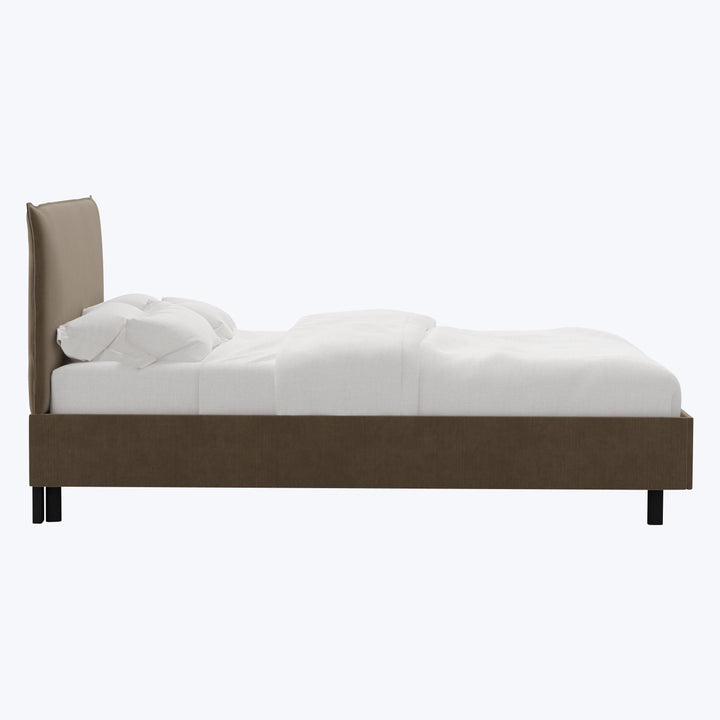 Willow Platform Bed Twin / Performance Velvet Walnut