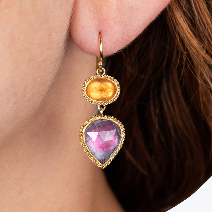One of a Kind Tourmaline and Spinel Earrings