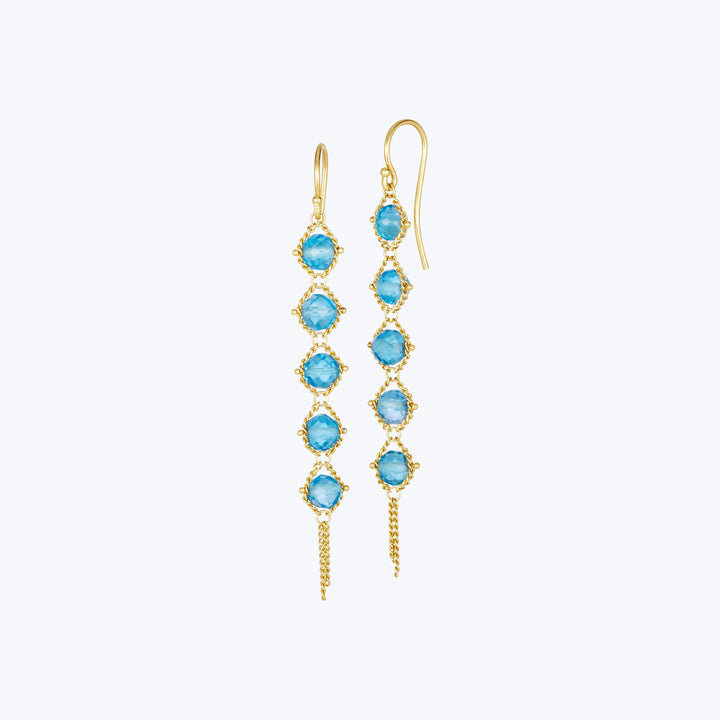 London Blue Topaz Textile Drop Earrings