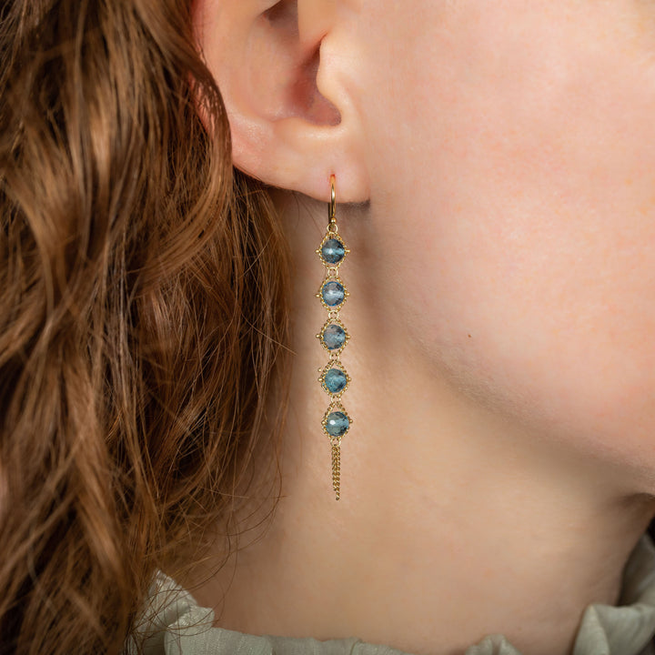 London Blue Topaz Textile Drop Earrings