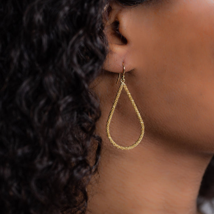 Stardust Elongated Teardrop Earring