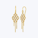 Small Freshwater Pearl Textile Earrings