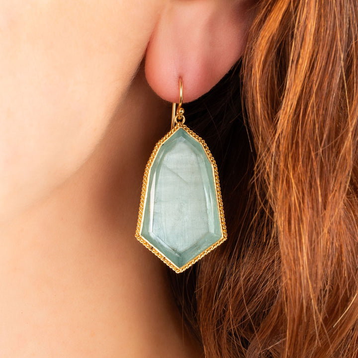 One of a Kind Aquamarine Bell Earrings