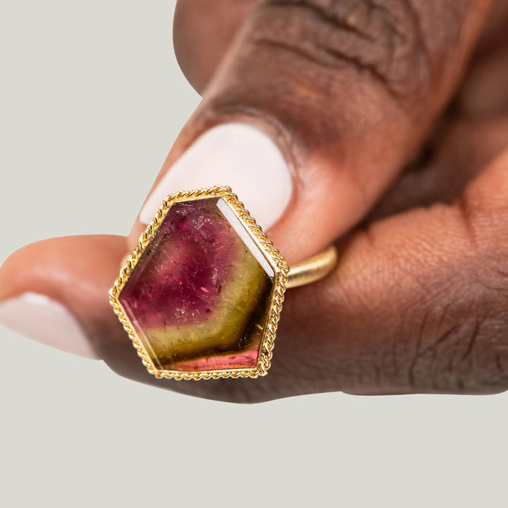 One of a Kind Abstract Tourmaline Ring