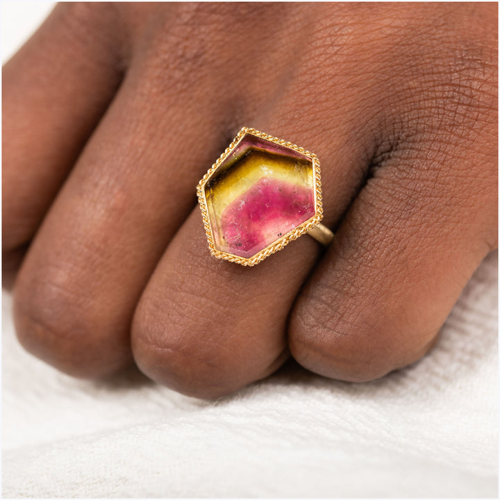 One of a Kind Abstract Tourmaline Ring
