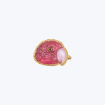 One of a Kind Tourmaline and Pink Opal Parrot Ring