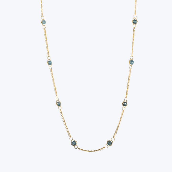 Textile Necklace (36") in London Blue Topaz
