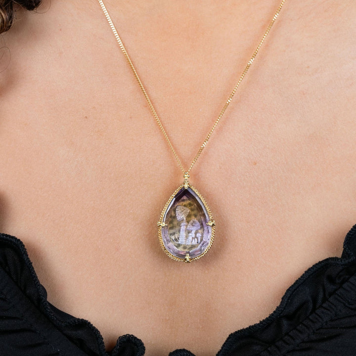 One of a Kind Ametrine Mushroom Scene Necklace