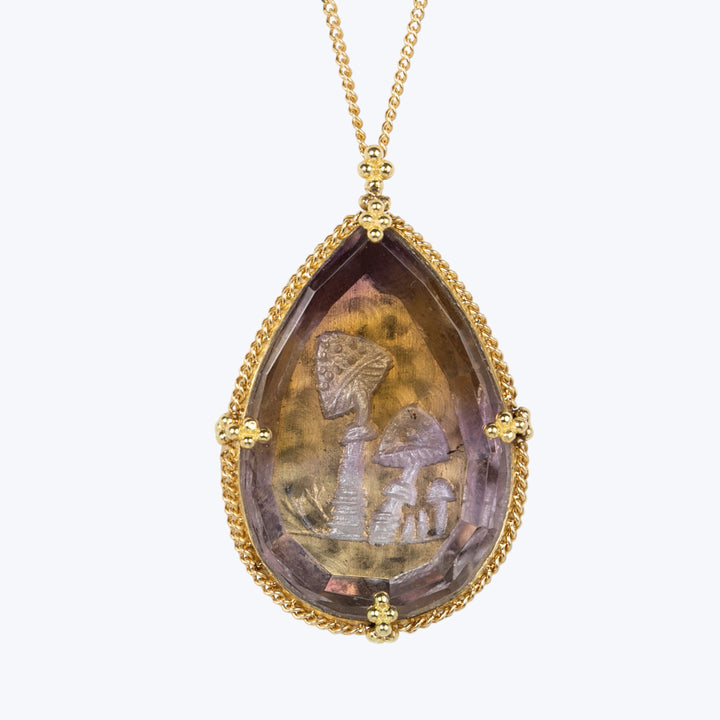 One of a Kind Ametrine Mushroom Scene Necklace