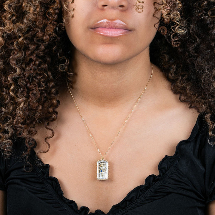 One of a Kind Futuristic Scene Quartz Necklace