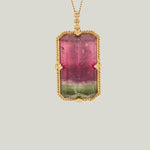 One of a Kind Large Rectangular Tourmaline Necklace