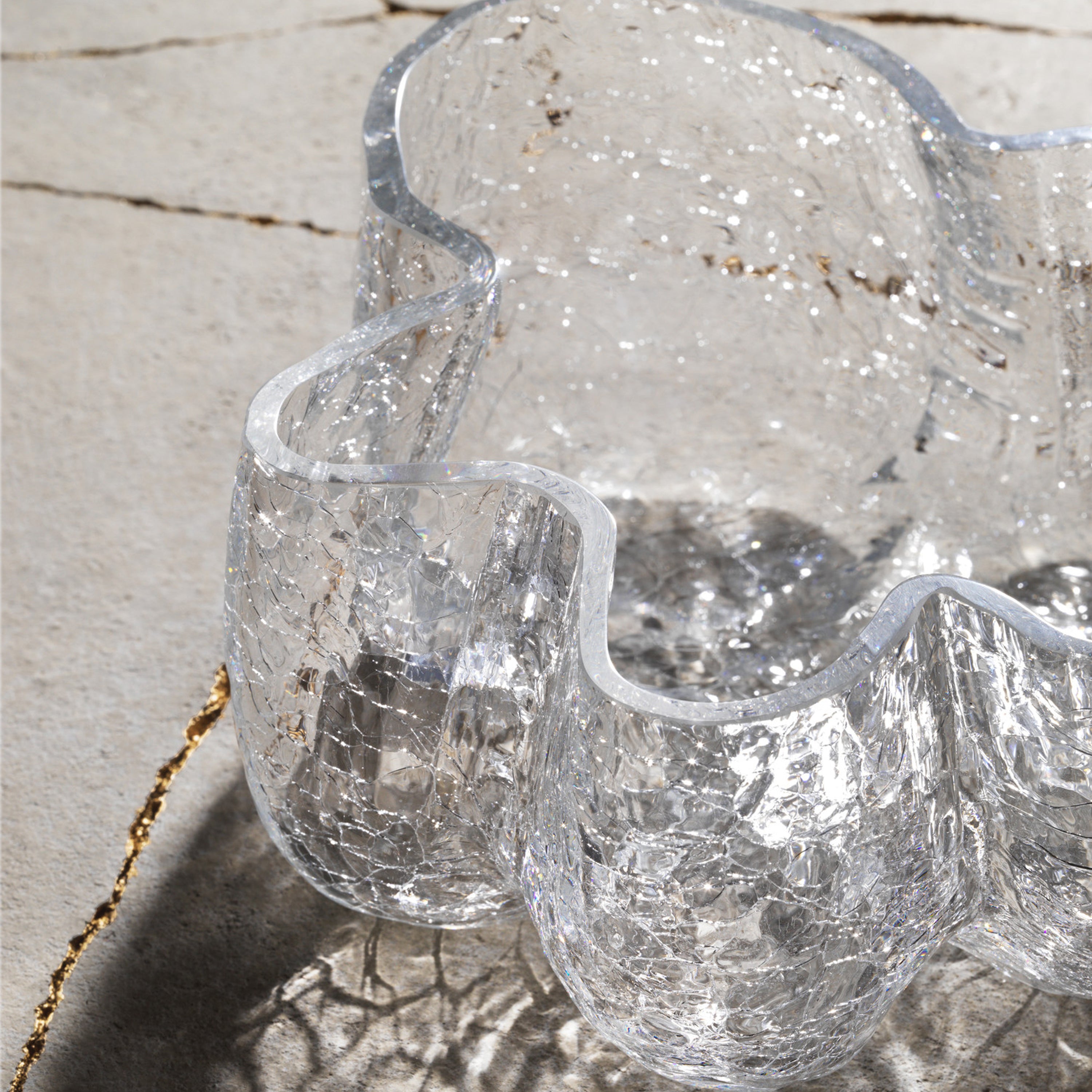 Crackle Bowl/Votive Clear - Thumbnail 3