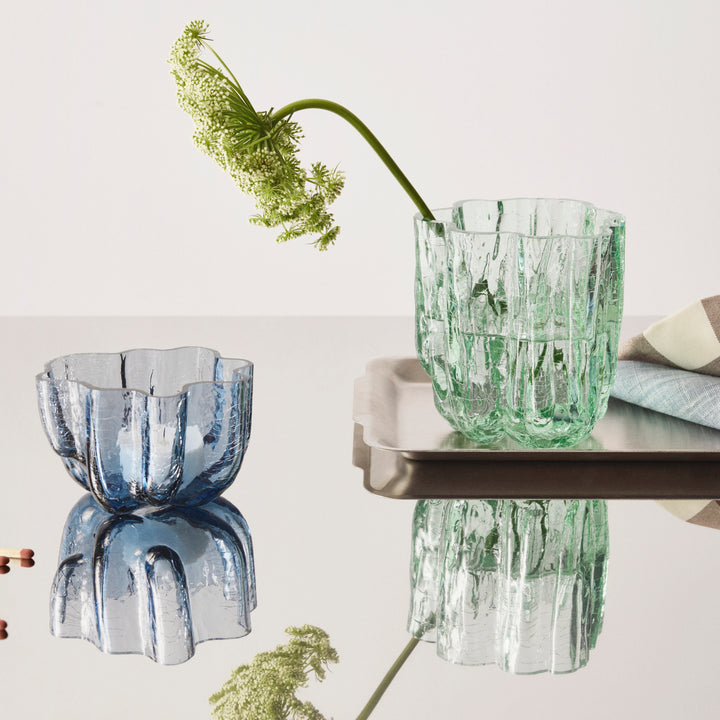 Crackle Bowl/Votive Blue