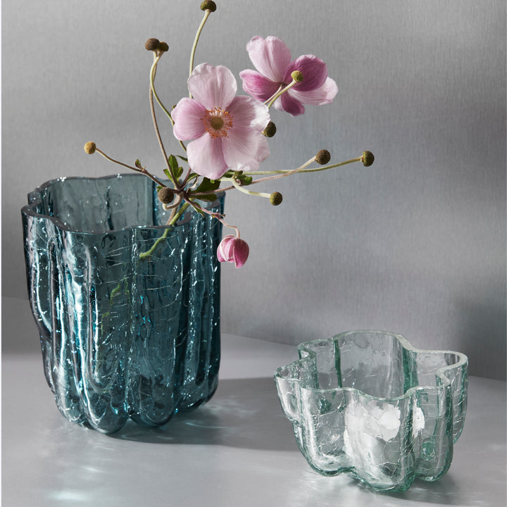 Crackle Bowl/Votive Blue