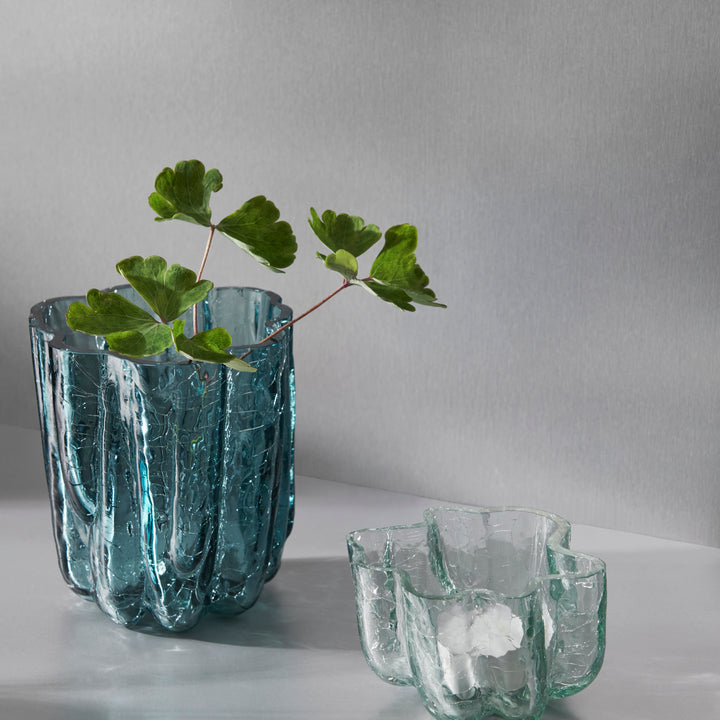 Crackle Bowl/Votive Blue