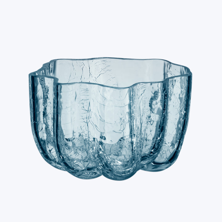 Crackle Bowl/Votive Blue