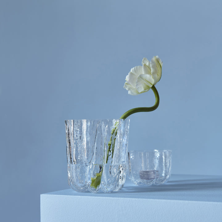 Crackle Bowl/Votive Clear