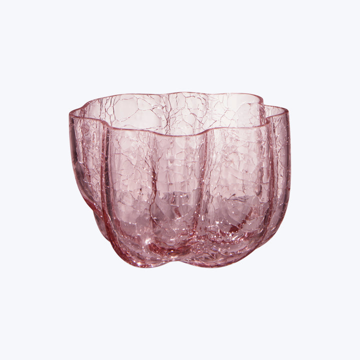 Crackle Bowl/Votive Pink