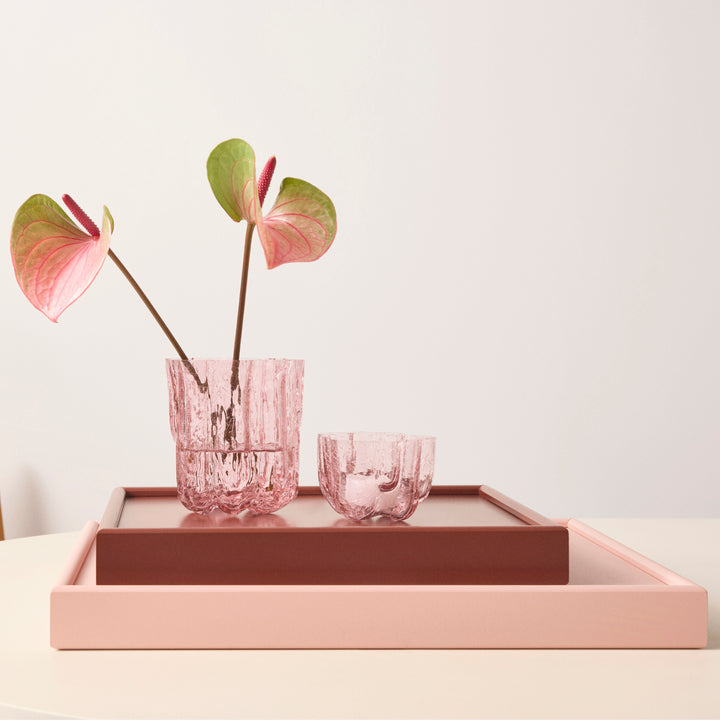 Crackle Bowl/Votive Pink