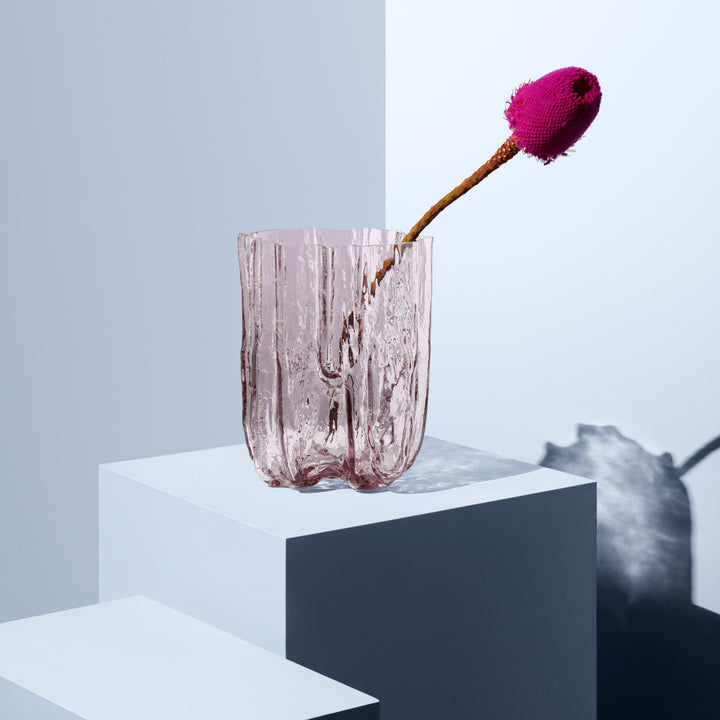 Crackle Vase Solid Pink / Tall