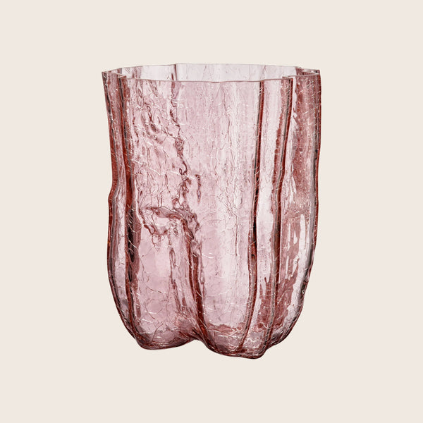 Crackle Vase Solid Pink / Tall