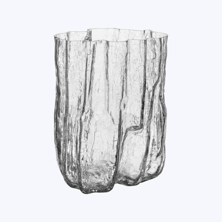 Crackle Vase Solid Clear / Tall