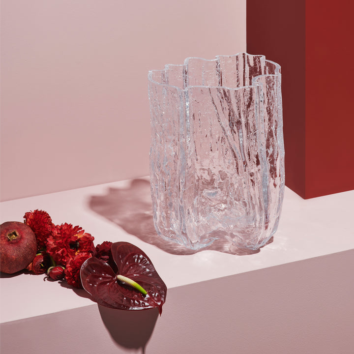 Crackle Vase Solid Clear / Tall