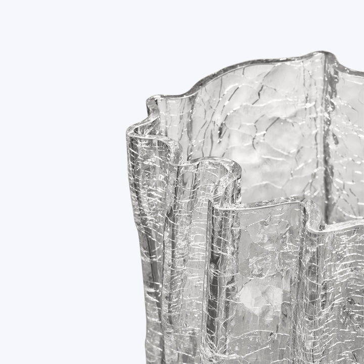 Crackle Vase Solid Clear / Tall