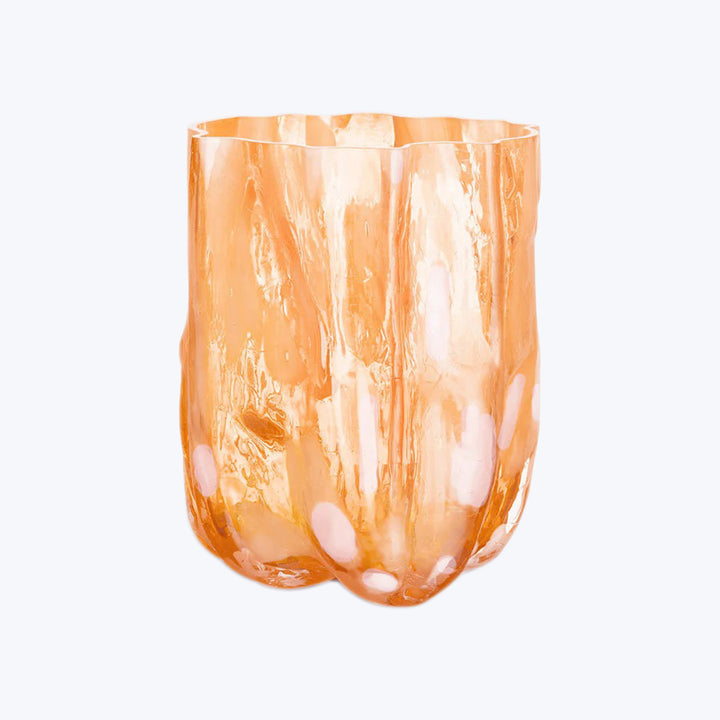 Crackle Vase Amber/Flamingo / Tall