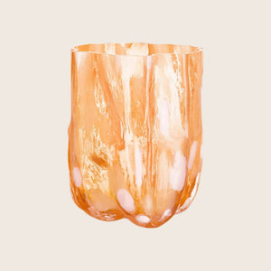 Crackle Vase Amber/Flamingo / Tall