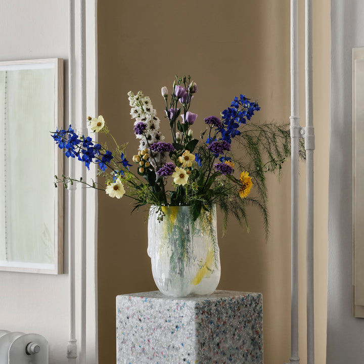 Crackle Vase Lemon Sorbet / Tall