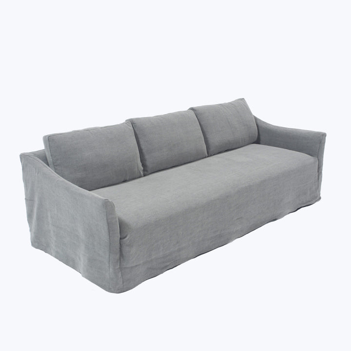 Delilah Slipped Sofa Stonewash Linen, Zinc