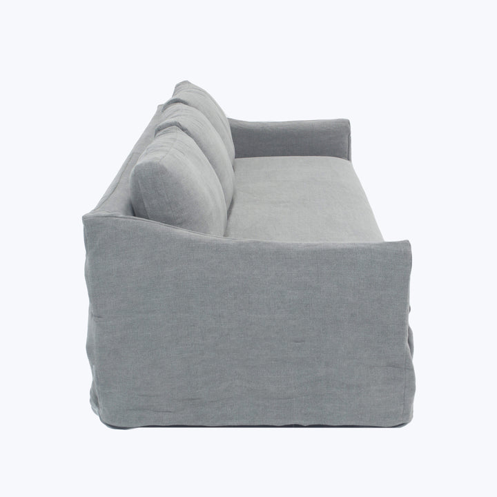 Delilah Slipped Sofa Stonewash Linen, Zinc