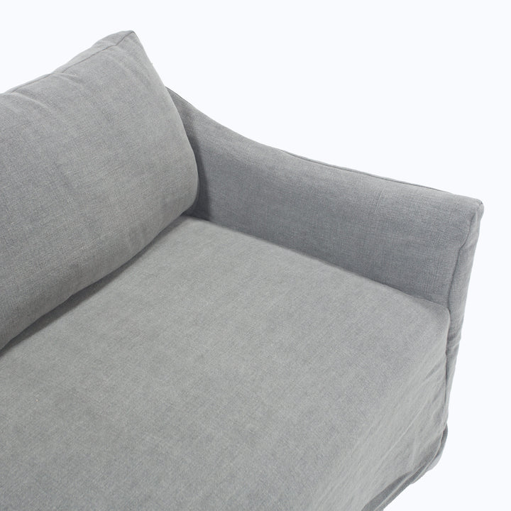 Delilah Slipped Sofa Stonewash Linen, Zinc