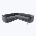 Desiree Sectional Right Facing / Como Velvet, Dark Gray