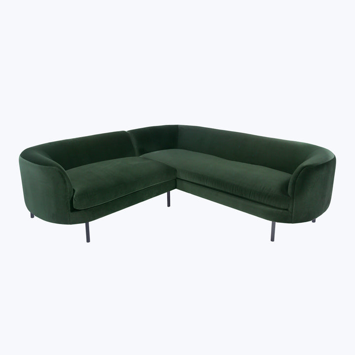 Desiree Sectional Right Facing / Como Velvet, Forest