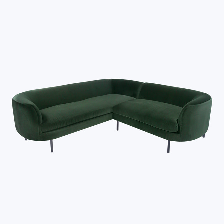 Desiree Sectional Right Facing / Como Velvet, Forest