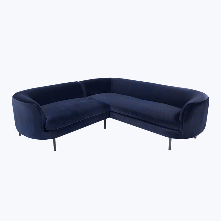 Desiree Sectional Right Facing / Como Velvet, Indigo