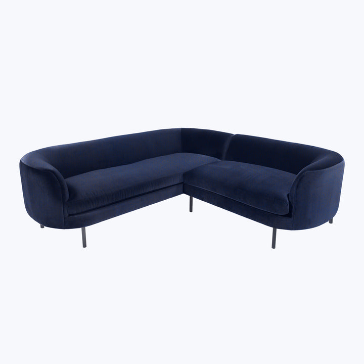 Desiree Sectional Right Facing / Como Velvet, Indigo